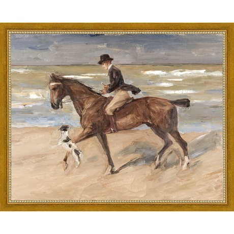RIDER AND DOG ON THE BEACH - Kings Fine Art & Decor