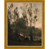 SA181-WOODS AT DUSK II DIPTYCH Hand framed in a transitional gold frame. Finished Size: W 9.25 in x H 11.25 in