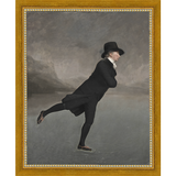 SA189-DUTCH SKATER Hand framed in a transitional gold frame. Finished Size: W 9.25 in x H 11.25 in