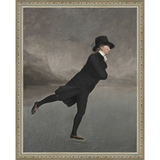 SA189-DUTCH SKATER Hand framed in an ornate dark silver frame. Finished Size: W 12.25 in x H 15.25 in