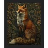 SA230-MOODY FOX Hand framed in a matte black frame. Finished Size: W 9.25 in x H 11.25 in