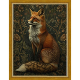 SA230-MOODY FOX Hand framed in a transitional gold frame. Finished Size: W 10.25 in x H 13.25 in