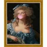 SA231-FANCIFUL ROCOCO WOMAN Hand framed in a transitional gold frame. Finished Size: W 9.25 in x H 11.25 in