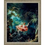 SA239-HAPPY SWING Hand framed in an ornate dark silver frame. Finished Size: W 9.25 in x H 11.25 in