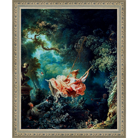 SA239-HAPPY SWING Hand framed in an ornate dark silver frame. Finished Size: W 9.25 in x H 11.25 in