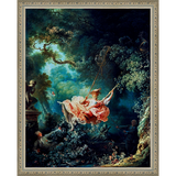 SA239-HAPPY SWING Hand framed in an ornate dark silver frame. Finished Size: W 12.25 in x H 15.25 in