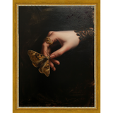 SA251-GOTHIC BUTTERFLY Hand framed in a transitional gold frame. Finished Size: W 10.25 in x H 13.25 in