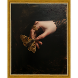 SA251-GOTHIC BUTTERFLY Hand framed in a transitional gold frame. Finished Size: W 12.25 in x H 15.25 in