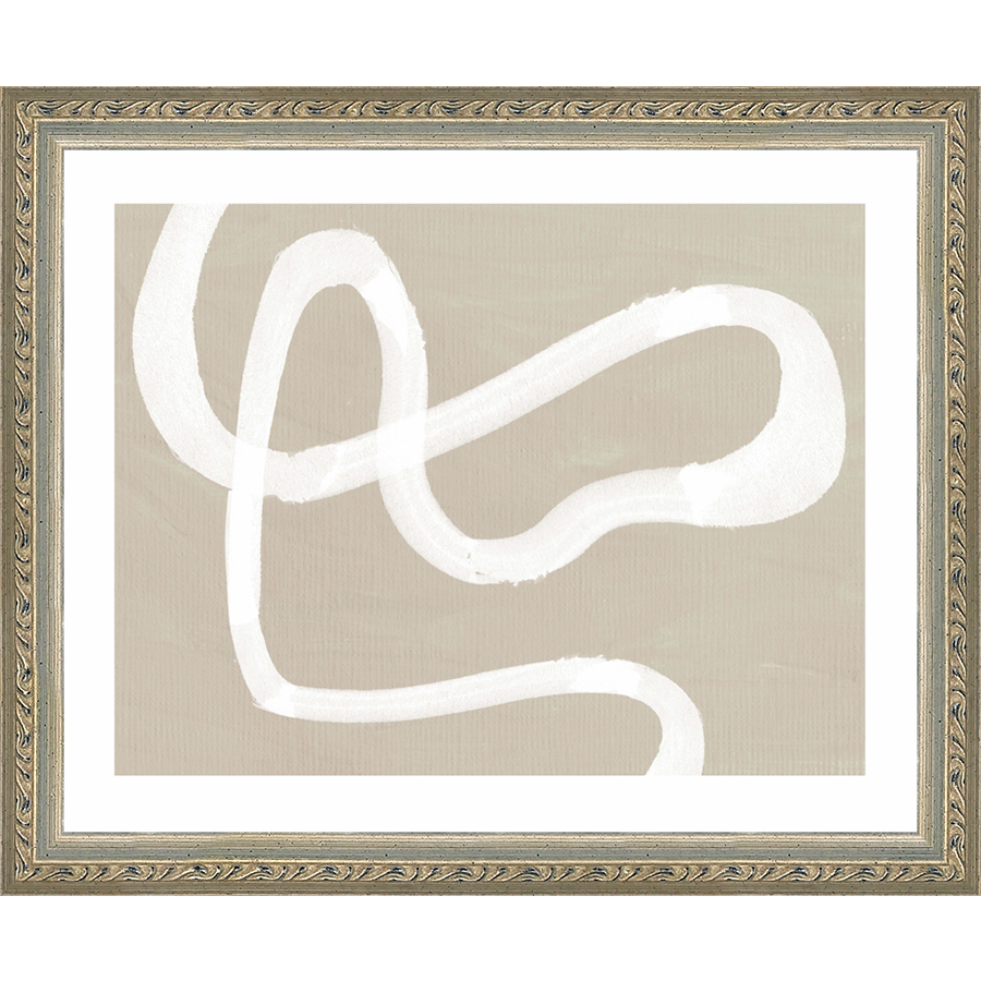 SA261-JAPANDI I Hand framed in an ornate dark silver frame. Finished Size: W 11.25 in x H 9.25 in