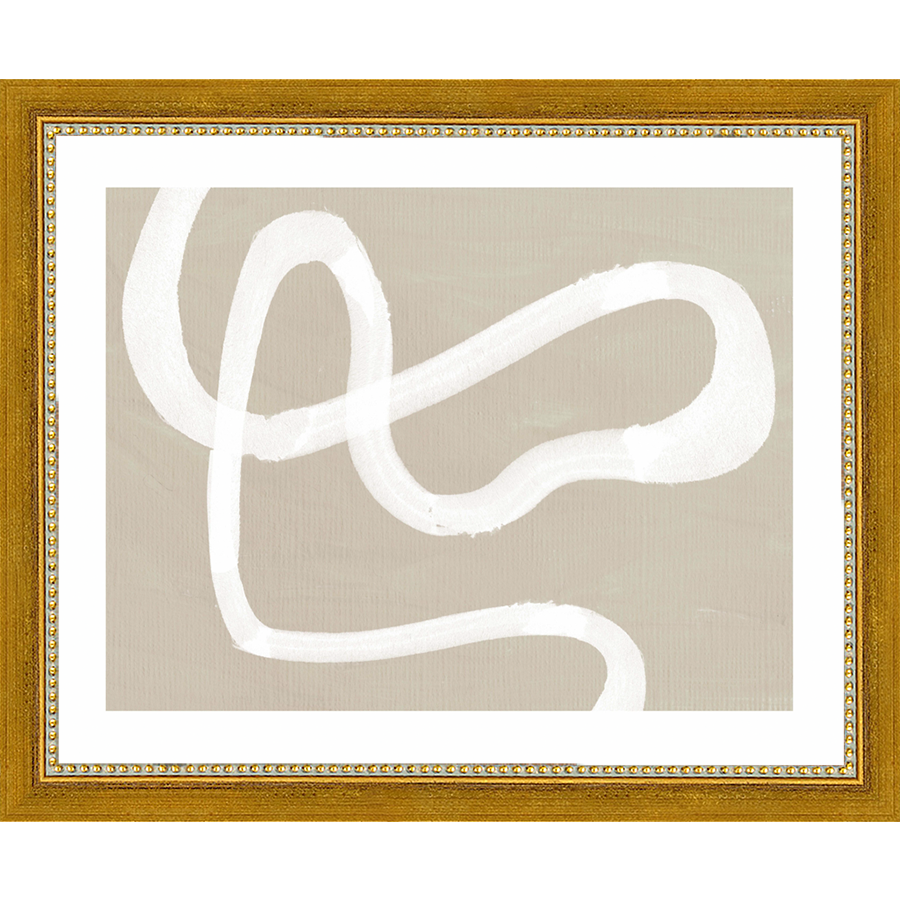 SA261-JAPANDI I Hand framed in a transitional gold frame. Finished Size: W 11.25 in x H 9.25 in