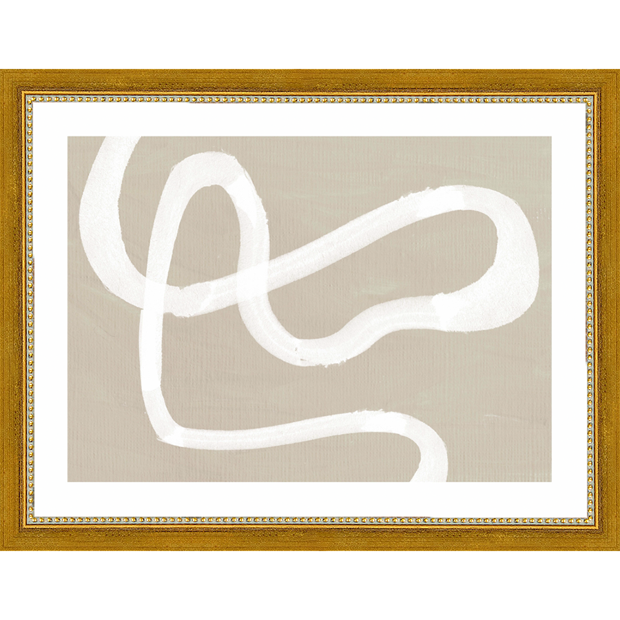 SA261-JAPANDI I Hand framed in a transitional gold frame. Finished Size: W 13.25 in x H 10.25 in