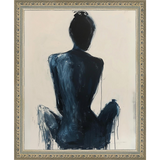 SA264-CONTEMPLATIVE FIGURE I Hand framed in an ornate dark silver frame. Finished Size: W 9.25 in x H 11.25 in