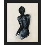 SA265-CONTEMPLATIVE FIGURE II Hand framed in a matte black frame. Finished Size: W 9.25 in x H 11.25 in