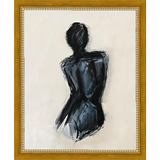 SA265-CONTEMPLATIVE FIGURE II Hand framed in a transitional gold frame. Finished Size: W 9.25 in x H 11.25 in