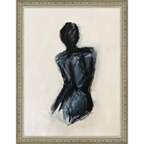 SA265-CONTEMPLATIVE FIGURE II Hand framed in an ornate dark silver frame. Finished Size: W 10.25 in x H 13.25 in