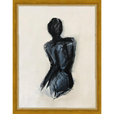 SA265-CONTEMPLATIVE FIGURE II Hand framed in a transitional gold frame. Finished Size: W 10.25 in x H 13.25 in