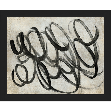 SA266-LOOPY Hand framed in a matte black frame. Finished Size: W 11.25 in x H 9.25 in