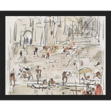 SA267-RIVERBANK SKETCH Hand framed in a matte black frame. Finished Size: W 15.25 in x H 12.25 in