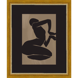 SA268-KNEELING NUDE Hand framed in a transitional gold frame. Finished Size: W 9.25 in x H 11.25 in