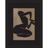 SA268-KNEELING NUDE Hand framed in a matte black frame. Finished Size: W 10.25 in x H 13.25 in
