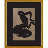 SA268-KNEELING NUDE Hand framed in a transitional gold frame. Finished Size: W 12.25 in x H 15.25 in