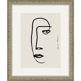 SA269-MINIMALIST PROFILE Hand framed in an ornate dark silver frame. Finished Size: W 9.25 in x H 11.25 in