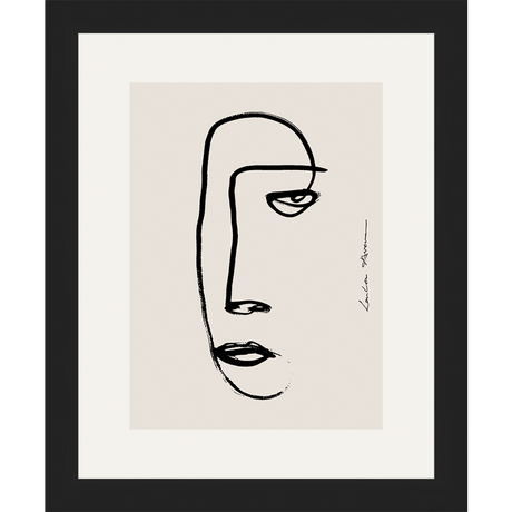 SA269-MINIMALIST PROFILE Hand framed in a matte black frame. Finished Size: W 9.25 in x H 11.25 in