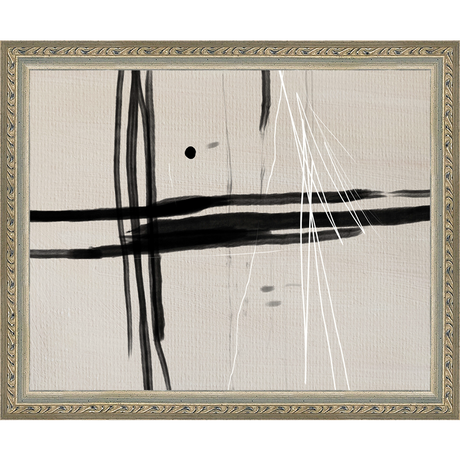 SA270-MOODY LINES Hand framed in an ornate dark silver frame. Finished Size: W 11.25 in x H 9.25 in