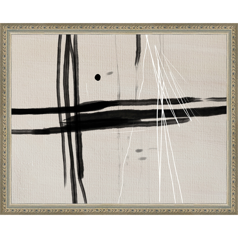 SA270-MOODY LINES Hand framed in an ornate dark silver frame. Finished Size: W 15.25 in x H 12.25 in