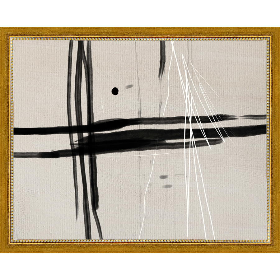 SA270-MOODY LINES Hand framed in a transitional gold frame. Finished Size: W 15.25 in x H 12.25 in