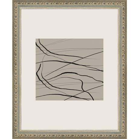 SA271-WAVY PATTERN Hand framed in an ornate dark silver frame. Finished Size: W 9.25 in x H 11.25 in