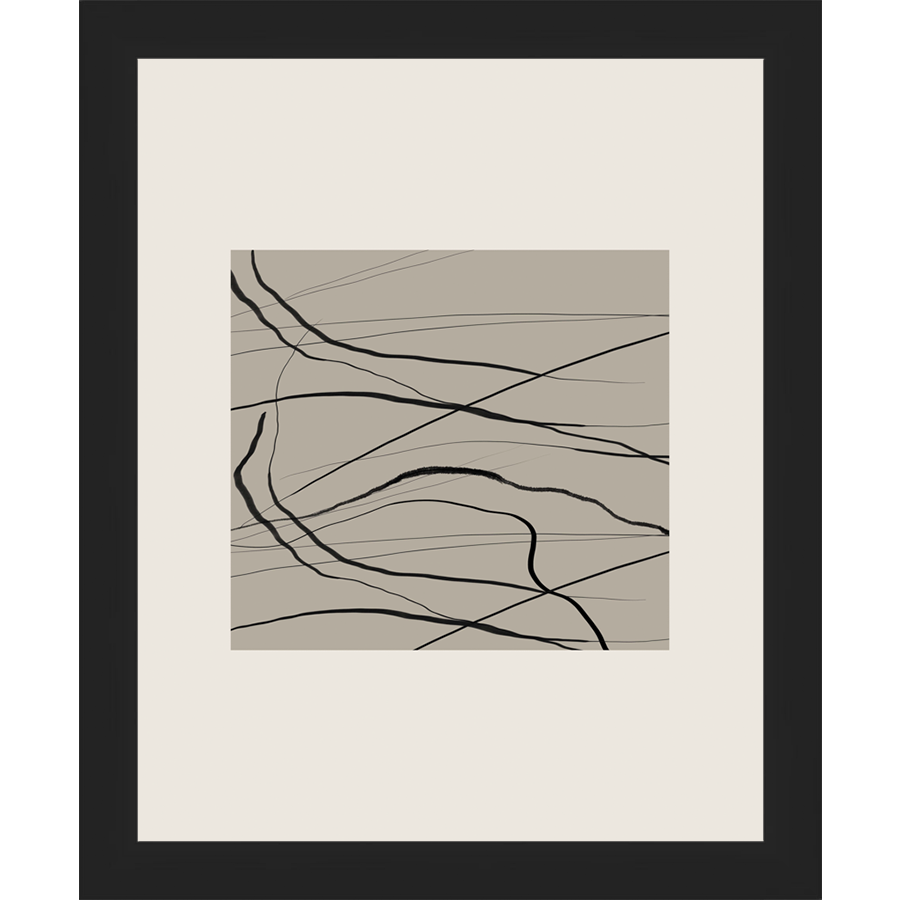 SA271-WAVY PATTERN Hand framed in a matte black frame. Finished Size: W 9.25 in x H 11.25 in
