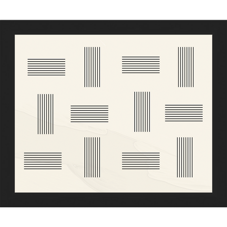 SA273-OPPOSING LINES Hand framed in a matte black frame. Finished Size: W 11.25 in x H 9.25 in