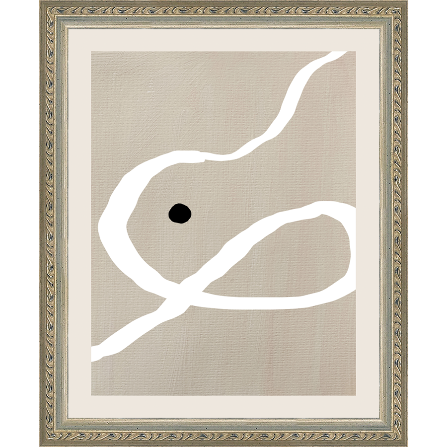 SA276-JAPANDI II Hand framed in an ornate dark silver frame. Finished Size: W 9.25 in x H 11.25 in