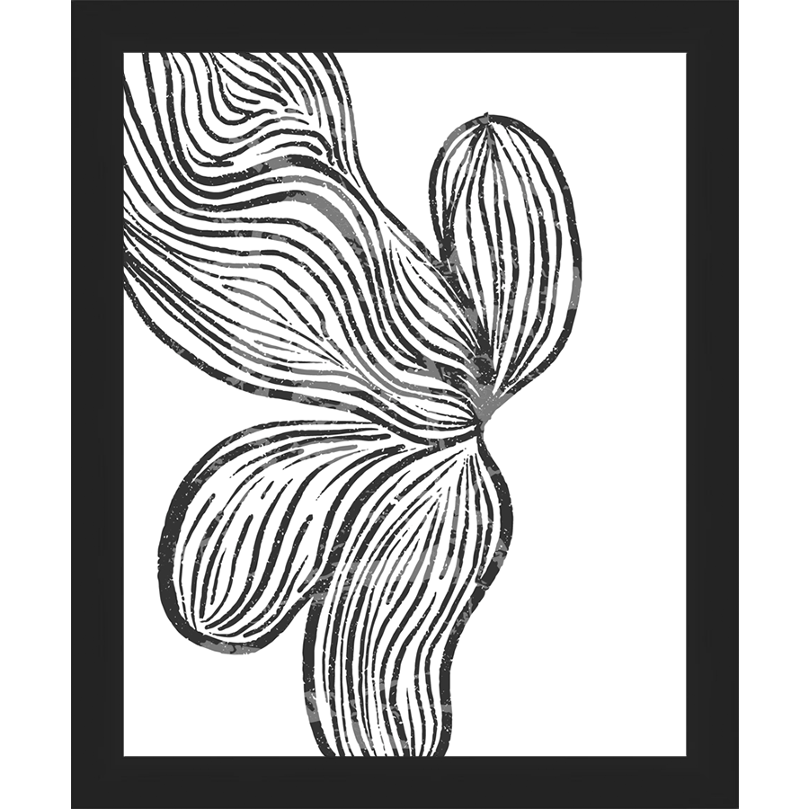 SA277-MINIMALIST FLORAL Hand framed in a matte black frame. Finished Size: W 9.25 in x H 11.25 in