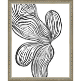 SA277-MINIMALIST FLORAL Hand framed in an ornate dark silver frame. Finished Size: W 12.25 in x H 15.25 in