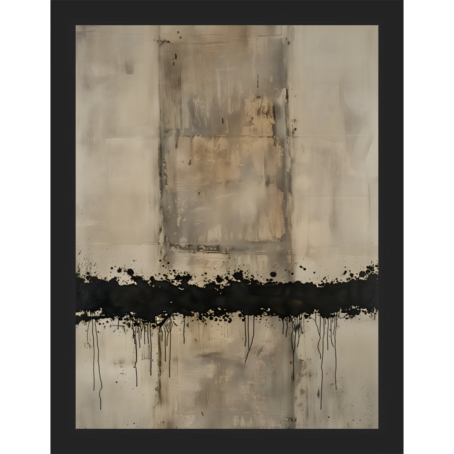 SA279-BROKEN RHTHYM Hand framed in a matte black frame. Finished Size: W 10.25 in x H 13.25 in