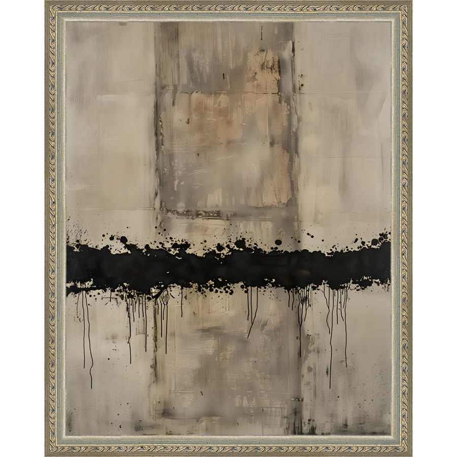 SA279-BROKEN RHTHYM Hand framed in an ornate dark silver frame. Finished Size: W 12.25 in x H 15.25 in