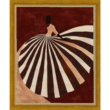 SA280-STRIPED SKIRT Hand framed in a transitional gold frame. Finished Size: W 9.25 in x H 11.25 in