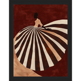 SA280-STRIPED SKIRT Hand framed in a matte black frame. Finished Size: W 10.25 in x H 13.25 in