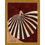 SA280-STRIPED SKIRT Hand framed in a transitional gold frame. Finished Size: W 10.25 in x H 13.25 in