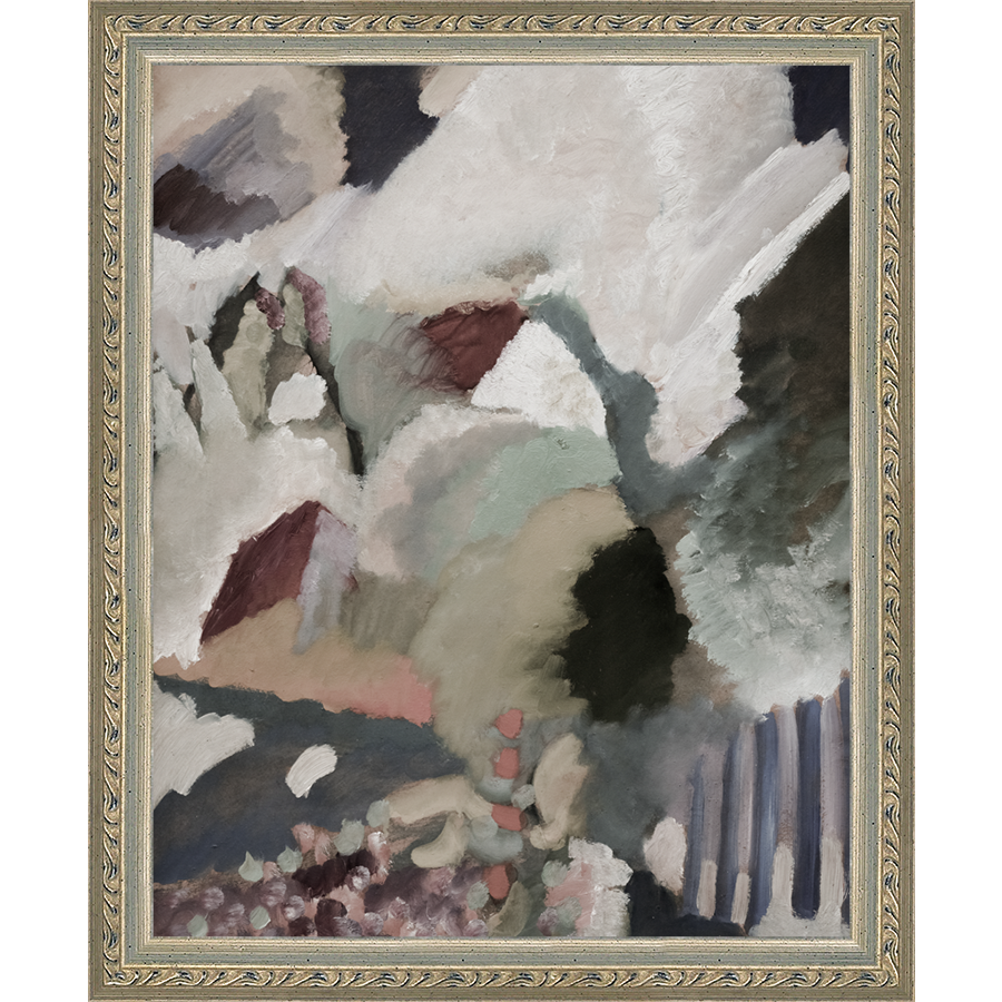 SA281-ANENA ABSTRACT Hand framed in an ornate dark silver frame. Finished Size: W 9.25 in x H 11.25 in