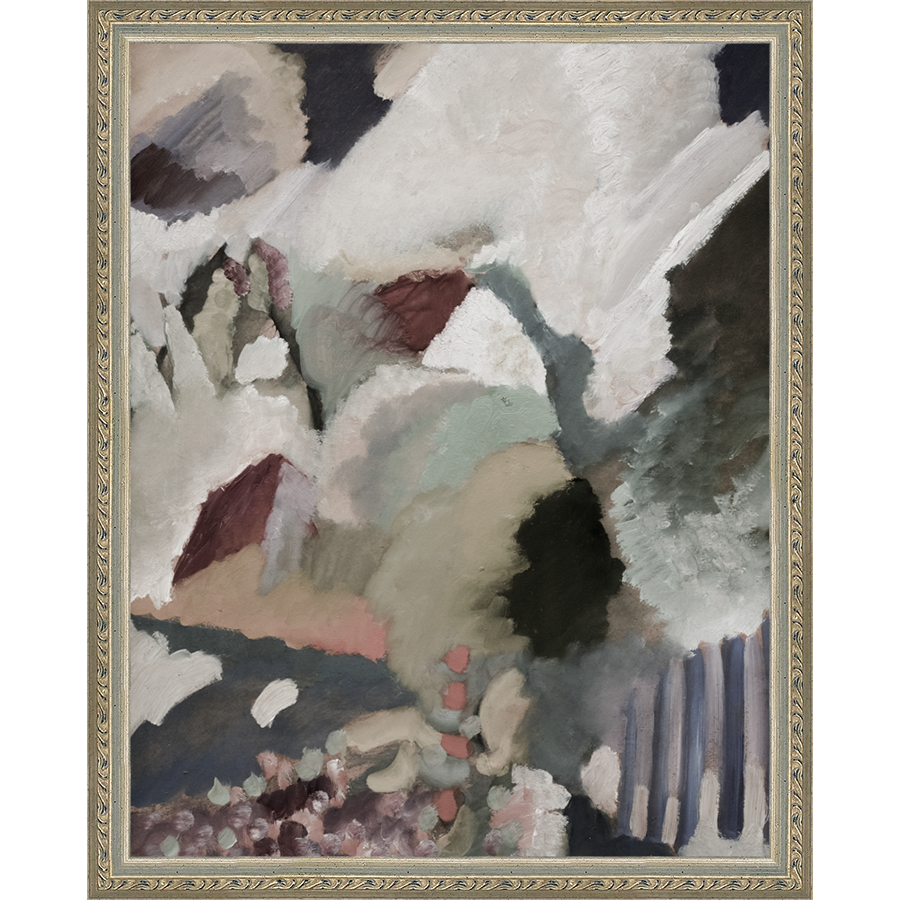 SA281-ANENA ABSTRACT Hand framed in an ornate dark silver frame. Finished Size: W 12.25 in x H 15.25 in