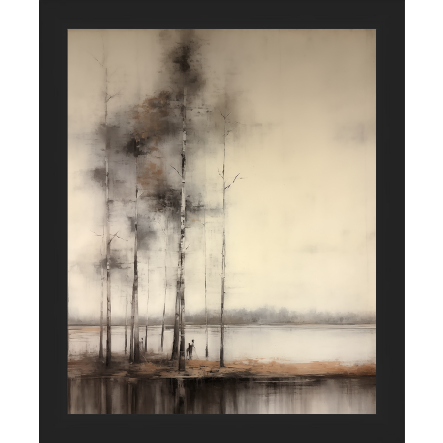 SA283-VINTAGE LAKESIDE Hand framed in a matte black frame. Finished Size: W 9.25 in x H 11.25 in
