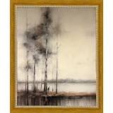 SA283-VINTAGE LAKESIDE Hand framed in a transitional gold frame. Finished Size: W 9.25 in x H 11.25 in