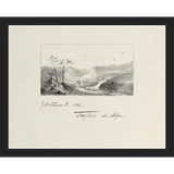 SA284-VINTAGE SKETCH PL 1 Hand framed in a matte black frame. Finished Size: W 15.25 in x H 12.25 in