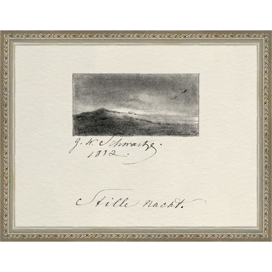 SA285-VINTAGE SKETCH PL 2 Hand framed in an ornate dark silver frame. Finished Size: W 13.25 in x H 10.25 in