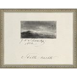 SA285-VINTAGE SKETCH PL 2 Hand framed in an ornate dark silver frame. Finished Size: W 13.25 in x H 10.25 in