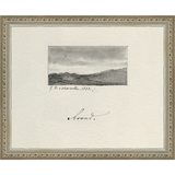 SA286-VINTAGE SKETCH PL 3 Hand framed in an ornate dark silver frame. Finished Size: W 11.25 in x H 9.25 in