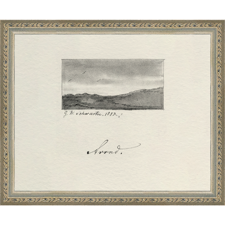 SA286-VINTAGE SKETCH PL 3 Hand framed in an ornate dark silver frame. Finished Size: W 11.25 in x H 9.25 in